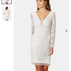 LARA - Carla Long Sleeve Beaded Lace Mini Dress - NEW WITH TAGS